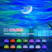 preiswerte Weihnachtsbeleuchtung-Sternenprojektor mit Doppeleffekt, Nachtlicht, Aurora- und Mondgalaxieprojektor fürs Schlafzimmer, 14 Farben und weißes Rauschen, Projektorlicht-Timer &amp;Fernbedienung für Kinder Erwachsene Zimmer Dekor