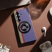 Недорогие Чехлы для Samsung-телефон Кейс для Назначение SSamsung Galaxy Z-образный сгиб 7 Z-сгиб 6 Z Fold 5 Z Fold 4 Кейс на заднюю панель и протектор экрана Откидная подножка Защита от удара Ретро ПК