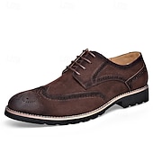 abordables Officiel-Chaussures derby brogue marron pour homme – Chaussures habillées à lacets vintage pour le travail, le quotidien et les tenues décontractées élégantes