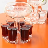 cheap Kitchen Utensils &amp; Gadgets-6 Shot Glass Dispenser and Holder Acrylic Liquor Dispenser Set with Cup Rack Durable Anti Drop Six Cup Pourer Perfect Bar Accessory Whiskey Vodka Drinkware Gift Set