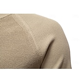 billige Herre Elite Genser og Cardigans-Herre Pullover genser Vaffelstruktur Strikke Crewneck عادي Crew-hals Årgang Kul Skole Feriereise Klær Raglan Ermer Vår Høst Mørk Marineblå Kakifarget S M L