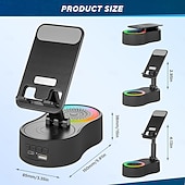 baratos Luzes decorativas-Suporte para celular com alto-falante bluetooth sem fio, alto-falante de indução com som surround hd para casa e exterior, compatível com iphone/ipad/samsung galaxy