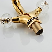 economico Rubinetti per lavandino bagno-Rubinetto per lavabo - Classico Galvanizzato Set centrale Due maniglie un foroBath Taps
