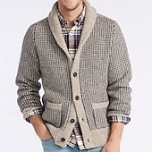 preiswerte Herren Strickjacke-Herren Pullover Kleid Pullover Strickjacke Strickpullover Gerippt Stricken Normale Oberteile Gestrickt Gerippt Einfach Schalkragen Urlaub Mode Lässig Alltagskleidung Bekleidung Winter Frühling