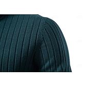 abordables Pulls et cardigans élites pour hommes-Homme Pull Tricoter Hauts Réguliers Couleur Unie Col roulé Élégant ancien École Vacances Vêtement Tenue Printemps Automne Noir Marine foncé S M L