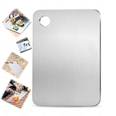 cheap Cooking Utensils-Premium Titanium Alloy Cutting Boards Double-Sided Food-Grade Titanium Cutting Boards for Kitchen Dishwasher Safe Camping Charcuterie Cutting Board Mat for Fruit, Meat &amp; Outdoor BBQ Party