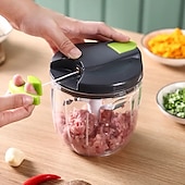 economico Utensili frutta e verdura-robot da cucina manuale, tritatutto per verdure con lame in acciaio inox, tritatutto portatile a mano con filo, taglia-aglio, taglia-cipolla per verdure, zenzero, frutta, noci, erbe aromatiche