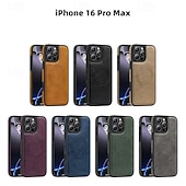 Недорогие Чехлы для iPhone-телефон Кейс для Назначение iPhone 17 Pro Max 17 Air i16 15 14 Pro Max Plus 16e 13 Pro Max Кейс на заднюю панель Магнитный Защита от удара Ретро ТПУ Кожа PU