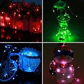economico Striscie luci a batteria-10 pezzi 5m/16,4ft 50 perline a led luci a stringa per Halloween Natale matrimonio San Valentino festa atmosfera interna ed esterna decorazione stringa di luci scatola batteria AAA funzione timer
