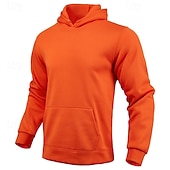economico Felpa con cappuccio in pile-Per uomo Felpa con cappuccio Maglione Felpa con cappuccio in pile Felpa con cappuccio foderata in pile Nero Bianco Giallo Rosa Rosso Con Cappuccio Semplice Tasca Sport &amp; Outdoor Casuale Quotidiano