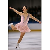voordelige Schaatsjurken-Kunstschaatsjurk Dames Voor meisjes Schaatsen Jurken Zwart Geel Roze Netstof Spandex Hoge Elasticiteit Opleiding Wedstrijd Kunstschaatskleding Kristal / Bergkristal Lange mouw Schaatsen Kunstschaatsen