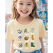 baratos Animais 3D da Menina-Camiseta engraçada com estampa de Brainrot italiana para meninas - camiseta leve e elástica com tecido elástico leve para crianças de 4 a 12 anos, casual para o dia a dia &amp;roupa de festa de