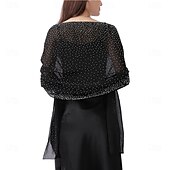 economico Scialli-scialli e stole da donna per abiti da sera, scialli in chiffon trasparente con strass scintillanti, copriabiti formali