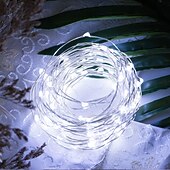 economico Striscie luci a batteria-10 pezzi 5m/16,4ft 50 perline a led luci a stringa per Halloween Natale matrimonio San Valentino festa atmosfera interna ed esterna decorazione stringa di luci scatola batteria AAA funzione timer