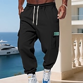 economico Carico-Per uomo Pantaloni da tuta Pantaloni in Pile Joggers Pantaloni invernali Pantaloni da Tuta Cargo Coulisse Tasca Elastico in vita Semplice Comodità Caldo Sport all'Aperto Quotidiano Moda Casual Nero