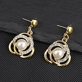 abordables Parures de Bijoux-Parure de bijoux 2 Perle Chrome 1 Collier Boucles d&#039;oreilles Femmes Élégant ancien Mode Le style rétro Classique Rond Parure de Bijoux Pour Mariage Soirée robe demoiselle d honneur