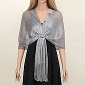 billige Sjal-sjal og sjal til aftenkjoler - kvinner glitrende bryllup formelt elegant pashminasjal for kvinner