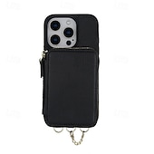 Χαμηλού Κόστους iPhone Θήκες-τηλέφωνο tok Για iPhone 17 Pro Max 17 Air 16 15 14 Pro Max Plus 16e 13 Pro Max Πίσω Κάλυμμα Μαγνητική με τον Lanyard Υποδοχή κάρτας Ρετρό TPU PU δέρμα