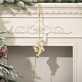 abordables Ornements-Décoration de Noël en forme de Père Noël grimpant, poupée de Père Noël en résine à suspendre, figurine de Père Noël grimpant à la corde pour décoration d&#039;arbre de Noël, de mur et de fenêtre