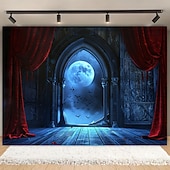 tanie halloweenowe gobeliny ścienne-Halloween Szkielet Nowoczesny Salon Dekoracje ścienne drzwi tło