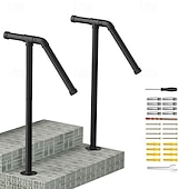 olcso Otthoni kellékek-1 darabos öntöttvas lépcsőkorlát-készlet, kültéri függőleges fém korlát, lakkozott felülettel, felületi rögzítéssel a külső lépcső biztonsága érdekében