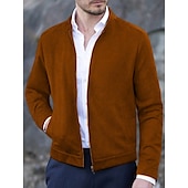 preiswerte Lässige Jacken-Herren Freizeitjacke Alltagstauglich Verschleißfest Wasserdicht Basic Frühling &amp; Herbst Einfarbig Lässig Oberbekleidung Stehkragen Regulär Schwarz Königliches Blau Armeegrün Dunkelkaffee Dunkelgray