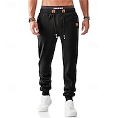 economico Pantaloni della tuta-Per uomo Pantaloni in Pile Pantaloni da tuta Joggers Pantaloni invernali Pantaloni Coulisse Tasca Elastico in vita Semplice Comodità Caldo Sport all&#039;Aperto Quotidiano Moda Casual Nero Giallo