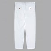 preiswerte Klassiker-Herren Anzughose Leinenhosen Hose Sommerhose Fronttasche Falten Gerader Schnitt Einfach Komfort Atmungsaktiv Volle Länge Formell Geschäft Täglich Mode Basic Grün + grau Weiß + Khaki Unelastisch