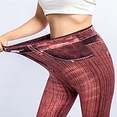 economico Leggings semplici-Per donna Pantaloni Eleganti Leggings Leggings comodi Streetwear Casual Lunghezza intera Naturale Semplice Tasca Confortevole Streetwear Abbigliamento quotidiano Weekend Grigio Nero Rosso Blu Autunno