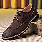 abordables Officiel-Chaussures derby brogue marron pour homme – Chaussures habillées à lacets vintage pour le travail, le quotidien et les tenues décontractées élégantes