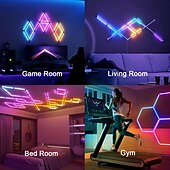 Недорогие Умный ночной свет-Светодиодный настенный светильник Smart Glide, настенный светильник с Wi-Fi RGB для игровой комнаты, 16 млн цветов, синхронизация с музыкой, совместим с Alexa и Google Assistant