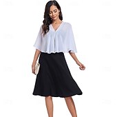 economico Scialle del Capo-scialli e mantelle trasparenti per feste serali formali, mantelle in chiffon con scollo a V per donne, scialle per invitati a matrimoni