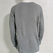 preiswerte Herrenpullover-Herren Pullover Strickpullover Gerippt Stricken Normale Oberteile Gestrickt Einfach Rundhalsausschnitt Mode Basic Urlaub Alltagskleidung Bekleidung Herbst Winter Schwarz Weiß M L XL