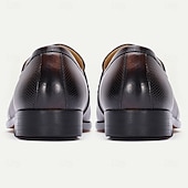 baratos Mocassins de couro premium-Homens Sapatos sociais Sapatos de vestir Mocassins Clássicos Caminhada Casual Couro Confortável Antiderrapante Mocassim Café