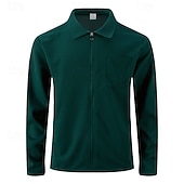 abordables Vestes Décontractées-Homme Veste Légère Veste gaufrée Veste Décontractée Vacances Quotidien Respirant Avec Poches Printemps Automne Uni Mode Classique Revers Régulier Noir Blanche Vin Vert foncé Kaki Veste