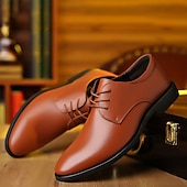 economico Scarpe Oxford-scarpe derby nere classiche da uomo: scarpe eleganti e lucide con lacci per riunioni di lavoro, abbigliamento da ufficio e occasioni speciali