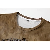 preiswerte 3D-T-Shirts-Herren T-Shirt Kurzarmshirt Kurzarm Rundhalsausschnitt Sommer Herbst Grafik Baum des Lebens Yggdrasil Mode Designer Retro Vintage Druck Urlaub Straße Ausgehen Dunkel Braun Schwarz Braun Top T-Shirt