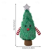 ieftine Figurine de colecție-ornament de păpușă de pluș în formă de brad de Crăciun, păpuși drăguțe de pluș, brazi de Crăciun, design de copaci moi, figurine, păpuși, decorațiuni de birou pentru acasă și birou, sărbători