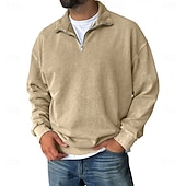 preiswerte Einfache Sweatshirts-Herren Sweatshirt Viertelreißverschluss Sweatshirt Schwarz Wein Armeegrün Marineblau Purpur Halber Reißverschluss Einfach Halber Reißverschluss Täglich Ferien Ausgehen Polyester Vintage Streetwear