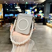 お買い得  サムスン用ケース-電話 ケース 用途 サムスンのギャラクシー Zフリップ7 Zフリップ6 Z Flip 5 バックカバー ストラップ付き ワイヤレス充電をサポート 耐衝撃 レトロ風 PC