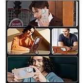 Недорогие Чехлы для iPhone-телефон Кейс для Назначение iPhone i16 15 14 Pro Max Plus 13 Pro Max Кейс на заднюю панель со стендом Магнитный Защита от удара Ретро ТПУ ПК