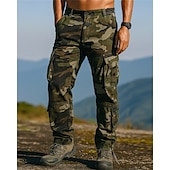 voordelige Bodems-Voor heren Combatbroek Cargohosen Wandelbroek Camouflage Kleur Buiten Normale pasvorm waterdicht Winddicht Broeken / Regenbroek / Overbroek Zak jungle camouflage Legergeel Katoen Kamperen&amp;Wandelen