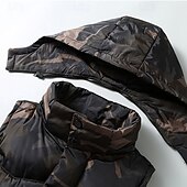 tanie Męska kamizelka puchowa-Męskie Kamizelka Rozdymkowa Kamizelka Urlop Codzienny Randka Moda Codzienny Zima Kieszeń Poliester Zatrzymujący ciepło Wygodny Moro Zamek błyskawiczny Kaptur Regularny Czarny Zielony Jasnoszary