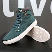 cheap Men&#039;s Sneakers-Men&#039;s Tan Faux Leather High-Top Sneakers with Lace-Up Design, Stylish Casual Shoes for Walking, Work and Weekend Outfits