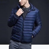 economico Piumini e parka da uomo-Per uomo Cappotto Invernale Giacca imbottita Giacca Imbottita Tasca Poliestere Vacanza Abbigliamento quotidiano Data Regolare Moda Casual Confortevole Calore Termico Inverno Colore Solido / Tinta