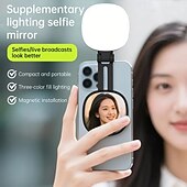 halpa Puhelintelineet-magneettinen selfie-valo matkapuhelimille suoratoistokuvaukseen mini kannettava meikkipeili taittuva taskuvalo led-valo