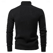 abordables Pulls et cardigans élites pour hommes-Homme Pull Tricoter Hauts Réguliers Couleur Unie Col roulé Élégant ancien École Vacances Vêtement Tenue Printemps Automne Noir Marine foncé S M L