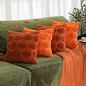 お買い得  枕、挿入物、カバーを投げます-秋用クッションカバー 18 x 18インチ 感謝祭やハロウィーンの装飾用カボチャクッションカバー、ラストベージュとホワイト、ソファベッドの装飾