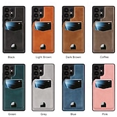 levne Pouzdra pro Samsung-telefon Carcasă Pro Samsung Galaxy S25 S25 Hrana S24 Ultra Plus S24 FE Zadní kryt Magnetické Stojánek Slot pro kartu Retro TPU PU kůže