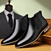 abordables Bottes de Chelsea-Homme Bottes Bottes Chelsea Marche ancien Occasionnel Cuir PU Confortable Antidérapant Chaud Bottines Mocassin Noir Jaune Marron Automne Hiver